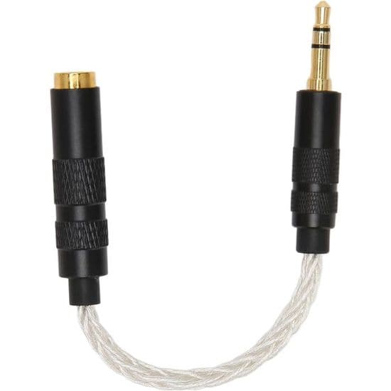Premium 4,4 mm hun til 3,5 mm han stereo-adapter, forgyldte stik, sølv