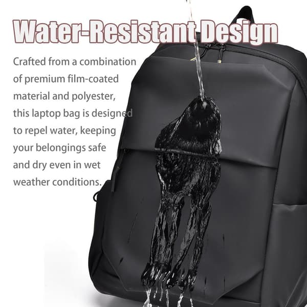 Waterproof laptop backpack 15.6 inch Black