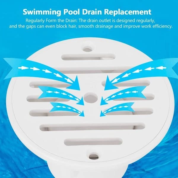 Avlopp för pool, justerbart flöde PVC poolavlopp utlopp avloppstillbehör ersättningsdelar