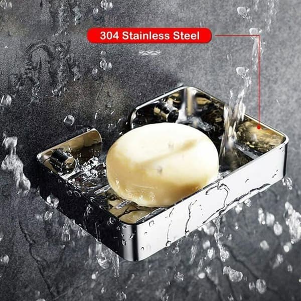 Sæbeskål i rustfrit stål 304 - Vægmonteret - 13,5x9,5x2,5 CM - Rustfri