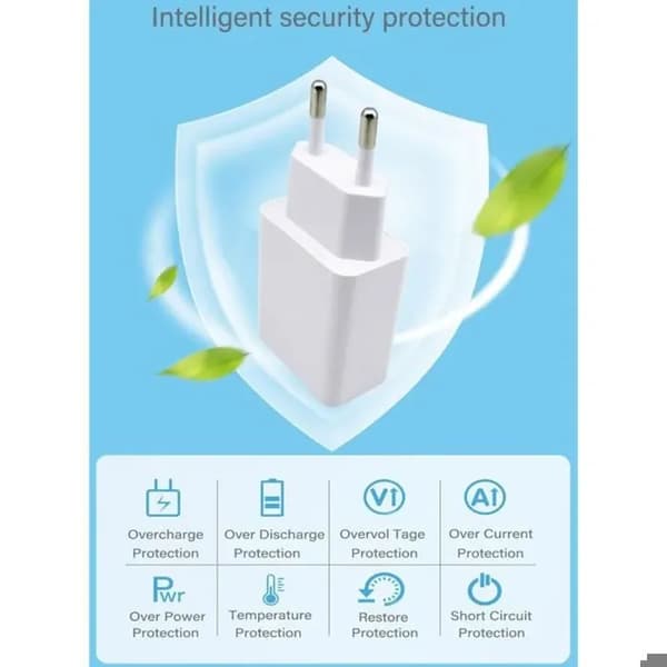 5V 2A USB-oplader 2-pak - Kompatibel med iPhone, Samsung - Kortslutningsbeskyttelse