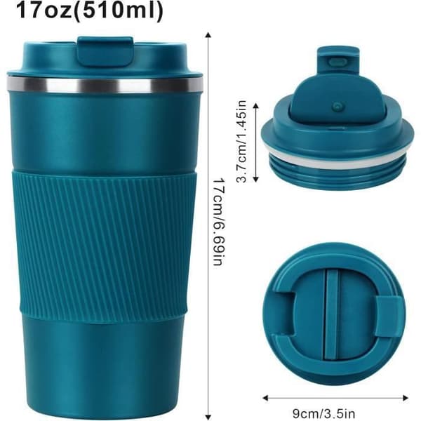 510 ml isolert krus - rustfritt stål - flere farger - moderne design