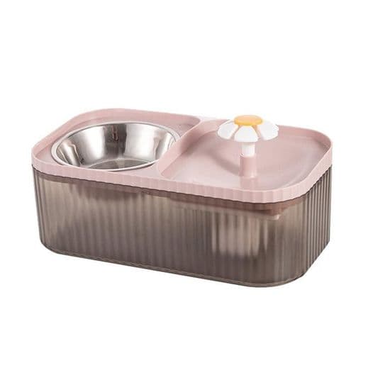 Kattevandfontæne og skålsæt (pink)