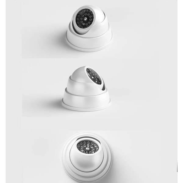 Dummy Dome-kamera 2-pack - Trådlös - Röd LED - Hemsäkerhet