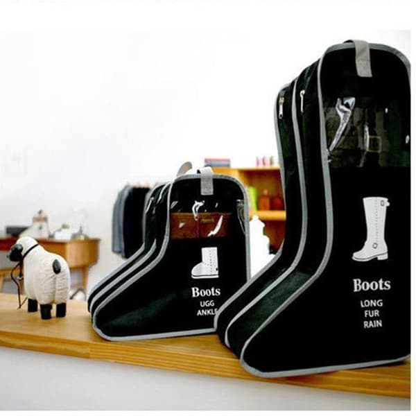 Two-piece Storage Bag for Ankle Boots - Protective Case for Women's Low Ankle Boots - Boot Organizer Bag - 28x24x29 cm - Beige