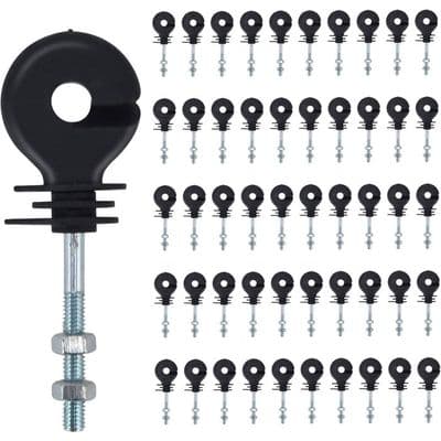 Skrueisolatorer, 50 stk, elektrisk gjerdeisolator, elektroniske gjerdeisolasjonsspiker, gjerde stolpeisolator