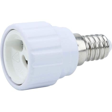 4x E14 til GU10 lampefatningsadapter i hvid - Sæt med 4 omformere til LED-pærer