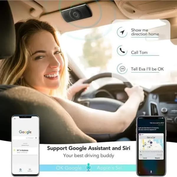 Håndfrit sæt - Bluetooth 5.0 - Sort - Automatisk genforbindelse - Kompatibel med iOS og Android