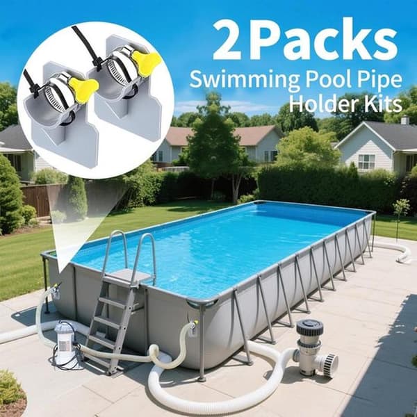 Poolslangeholder sæt med 2 - Plastholder til pool og badekar - Effektiv støtte og beskyttelse
