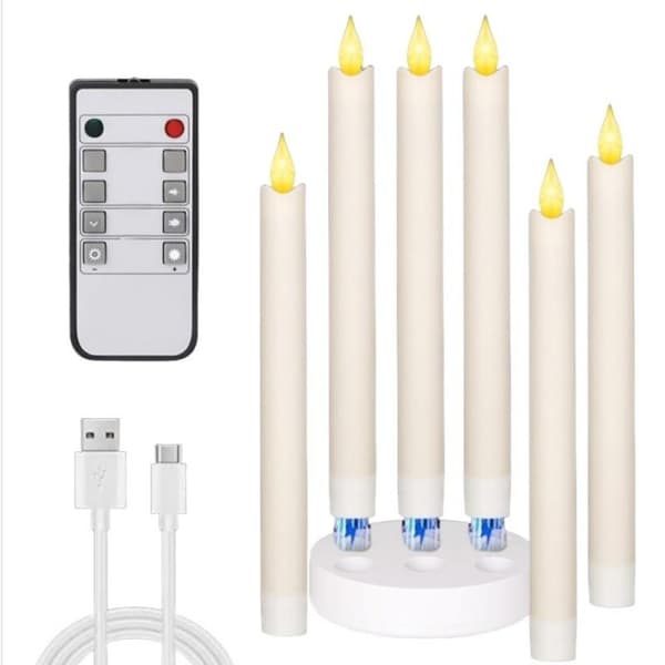 Rechargeable LED Candles HC-022S with Remote Control, 6-pack, Warm White, Create a Cozy Atmosphere