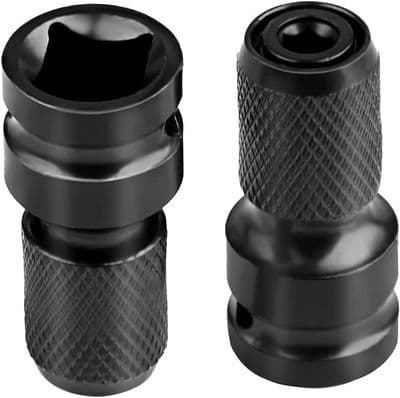 Slagnøgle Bit Adapter, 1/2\" Firkant til 1/4\" Sekskant Fatningsadaptere, 2 Stykker