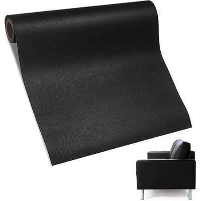 Læderklæbemiddel, Læderreparationslap, Læderreparationslap, til sofaer og bilsæder - 50x137cm (sort)