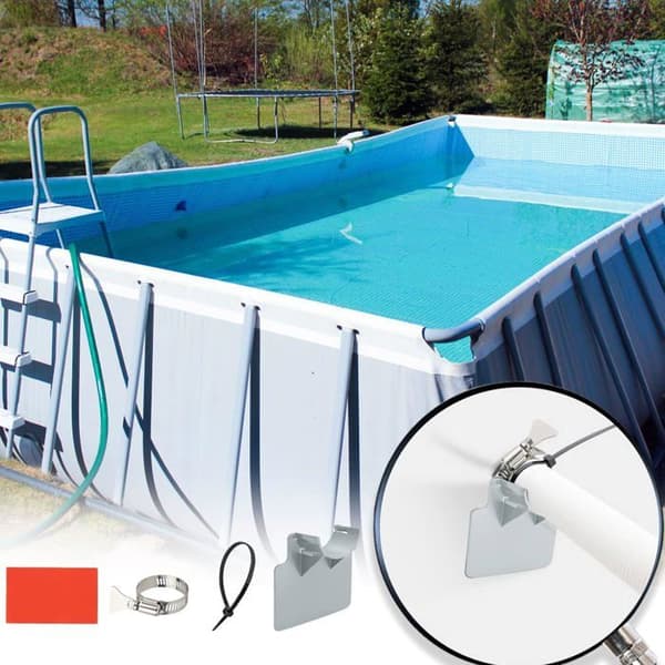 Poolslangeholdere, til 30 mm til 38 mm slanger, kompatible med Intex og Bestway pools (grå)