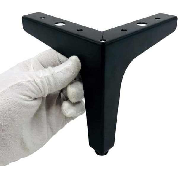 Trekantede møbelben i metal, 10 cm, moderne design, sort