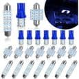 LED-lampor för bilbelysning, 24-pack, för registreringsskyltsbelysning, blå
