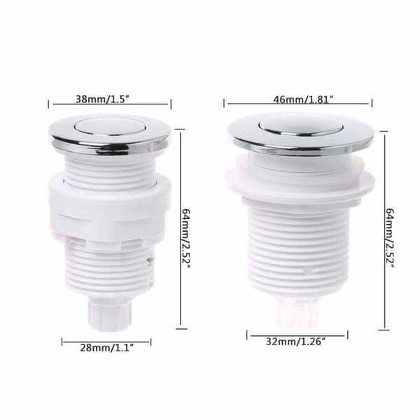 28mm/32mm Tryckknapps-luftbrytare för badkar, spa, avfallshanteringsbrytare