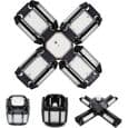 LED garagelys, justerbart værkstedsloftlys, E27 6000K belysning, med flere justerbare paneler, 15000 lumen