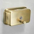 Vægmonteret sæbedispenser, børstet guld - 500 ml - Rustfrit stål - Praktisk og stilfuld