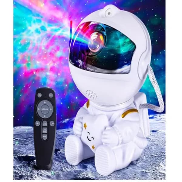 Astronautprojektor Galakse Stjernehimmelprojektor Nattlys for Barn med 8 Moduser, Tåke, 2 Stjerner, Fjernkontroll