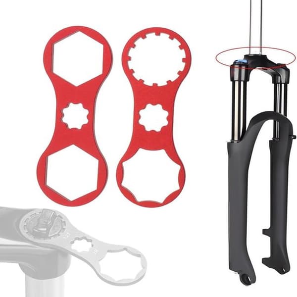 4 Pieces, Bike Fork Wrench, Bicycle Fork Repair Tool, Double Fork Socket Wrenches, Disassembly and Installation Wrench, Bicycle, Red and Blue