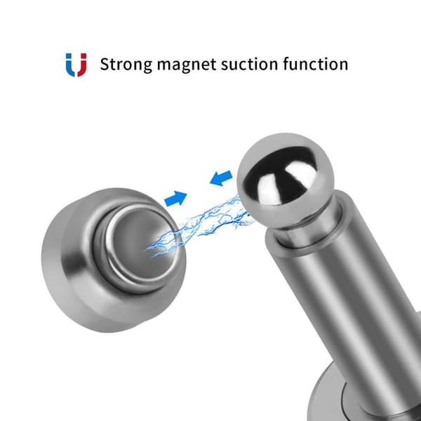 Magnetisk dørstopper med justerbar højde, robust magnetisk dørstopper, dørstopper i 304 rustfrit stål, med væg- og gulvmontering
