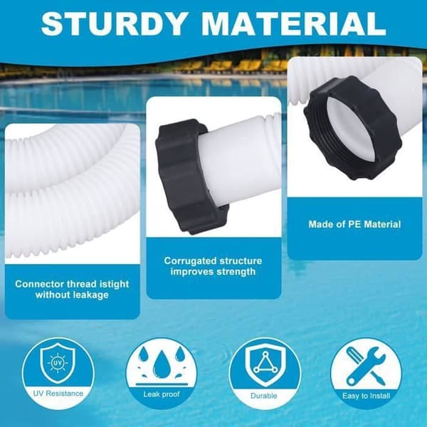 Udskiftningsslange til swimmingpoolpumpe - SALALIS PE solid - Vandtæt - 1,5 m