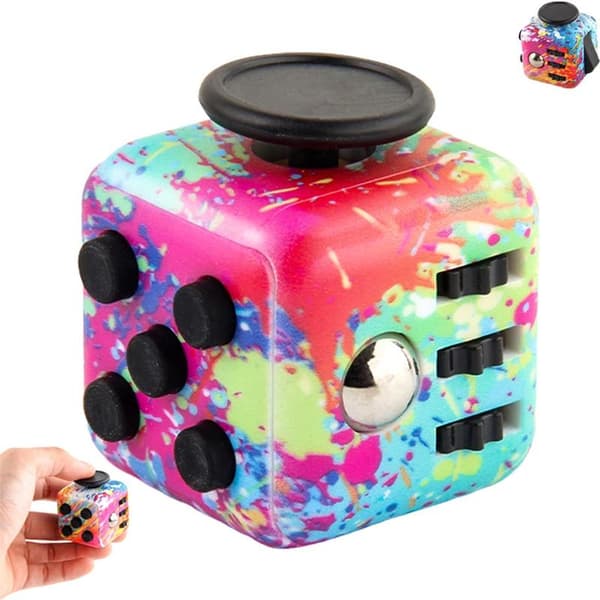 Fidget Cube - Anti-stress Cube - Stress-Relieving Rubik's Cube Toy - Rubik's Cube with Infinite Blocks - Relieving Rubik's Cube with 6 Calming Sides