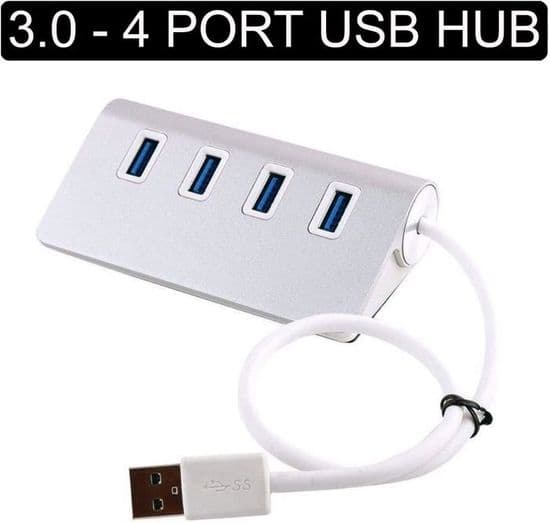 4-ports USB 3.0 Hub Splitter Højhastigheds dataoverførsel til Mac PC Laptops (SØLV)