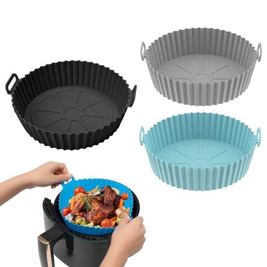 3-delt tilbehørssæt til airfryer, tilbehør til airfryer i silikoneform