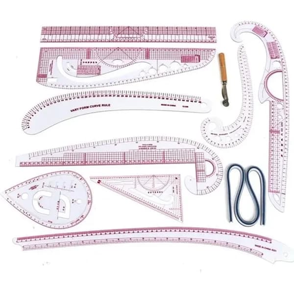 10 stk. lineal til tøjtegning DIY-måling