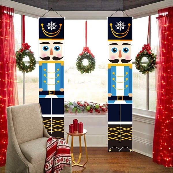 Nøtteknekker julepynt, Nøtteknekker julebanner, Nøtteknekker soldat julebanner til veranda, 30 x 180