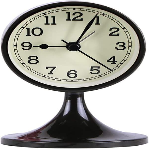 3\" Round Alarm Clock, Analog, Silent, Non-Ticking, for Desk, for Bedroom