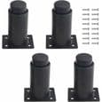 Møbelben sæt med 4 - Justerbare - Robust metal - Sort 8 til 12 cm