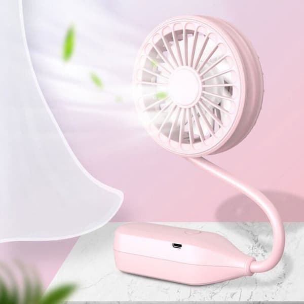 Sammenfoldelig Lommeventilator, Miniventilator, USB Genopladelig Ventilator, Lydløs Ventilator til Hjemmekontor