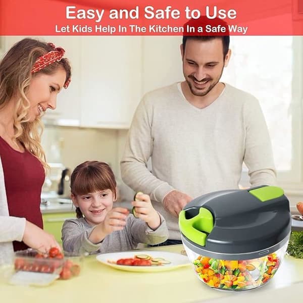 Multifunktionel Madhakker - 3 Knive i Rustfrit Stål - 520 ml - Manuel