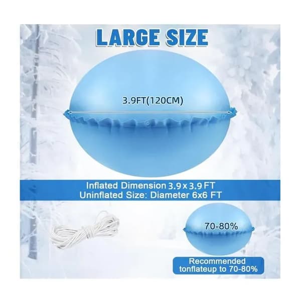 Vinterpoolpude, oppustelig vinterpoolpude, vinterpoolpude, 120×120 cm vinterpoolpude