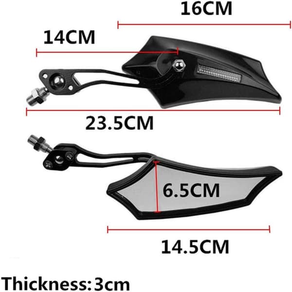 Passer til sort universal motorcykel 8 mm 10 mm bakspejl scooter ATV