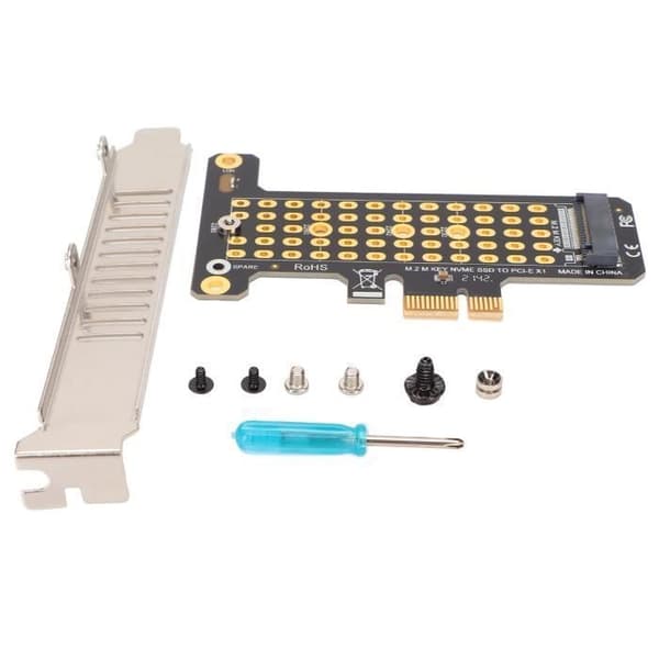 NVMe PCIe-kort, M.2 til PCIe X1 Riser, Fuld Højde Deflektor, NVMe PCIe-adapter til Windows Computerboks