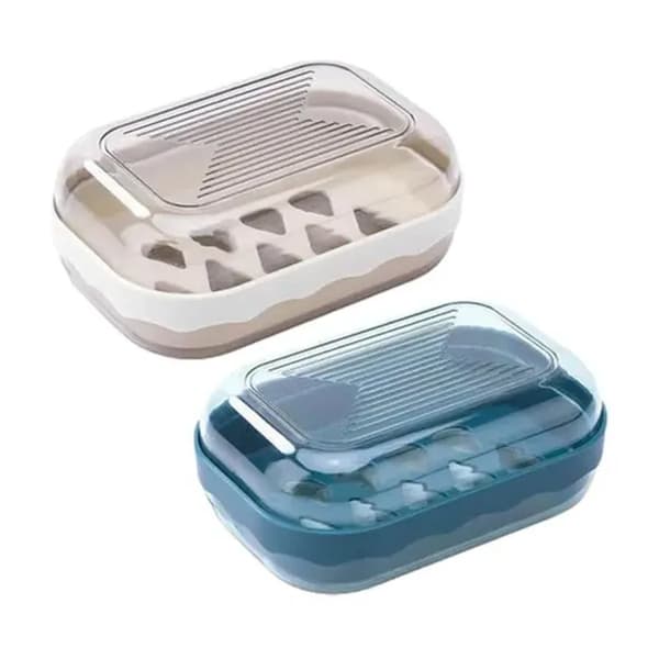 2-pack bärbara resesåpaskar med lock, läckagesäker och förseglad tvållåda för hemmet, resesåpask, badrum