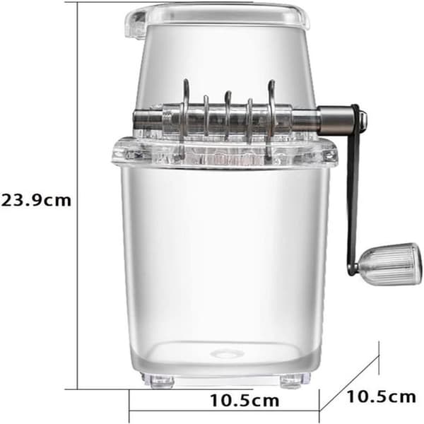 Manuel isknuser med 1,2L isspand og klinge, transparent