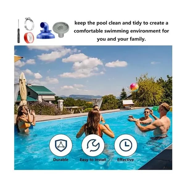 32 mm poolpåfyllningsmunstycke, 360° roterbart, för pool, utloppsmunstycke med anslutningstillbehör för pool