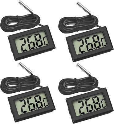 Mini digital LCD-termometer med temperatursondsensor för kylskåp, frysar och akvarier (4X)