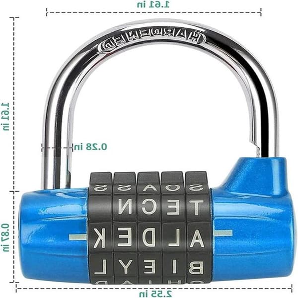 Secure and Reliable Five-Digit Travel Combination Lock, Suitable for Suitcases and Luggage - Blue