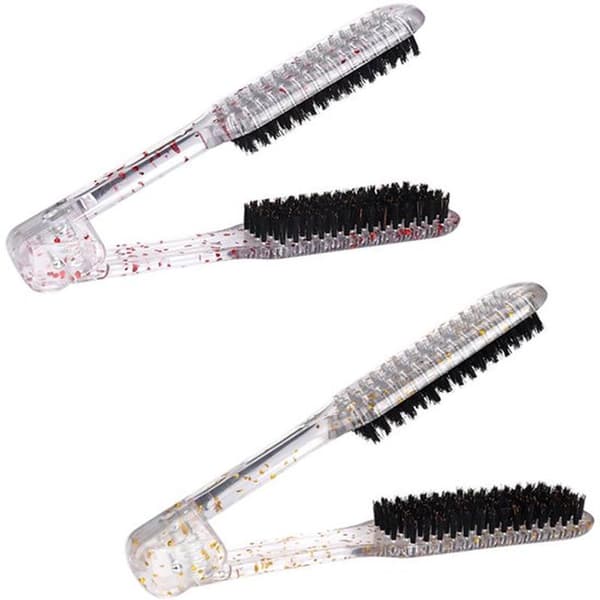 2-pack Double-Sided Styling Comb with Clip for Hair Straightening