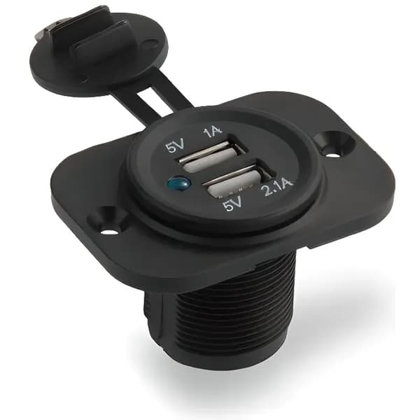 Biladapter - 2 USB-porter - Sigarettenner - 12V lader - For bil