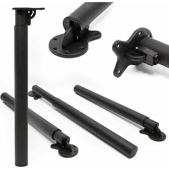 Justerbart bordben - Højde 70-110 cm - Sort - Rustfrit stål