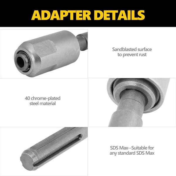 SDS Max til SDS Plus Adapter Borepatron 40 Kromstål Konverter Skaft Hurtigudløserværktøj