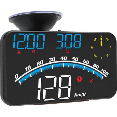 Smart LED HUD display, high-definition hastighedsalarm, multifunktions GPS, 5V universel speedometer til biler og lastbiler, blå