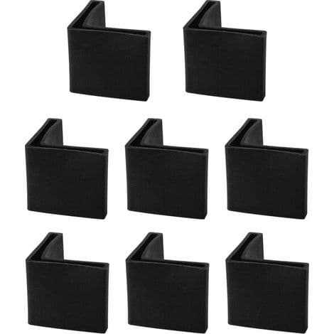 Sourcing Map 8 stk. L-formede stolebenkapper af jern, møbelbordbenkapper, hjørnebeskyttere, 38 mm x 38 mm, sort