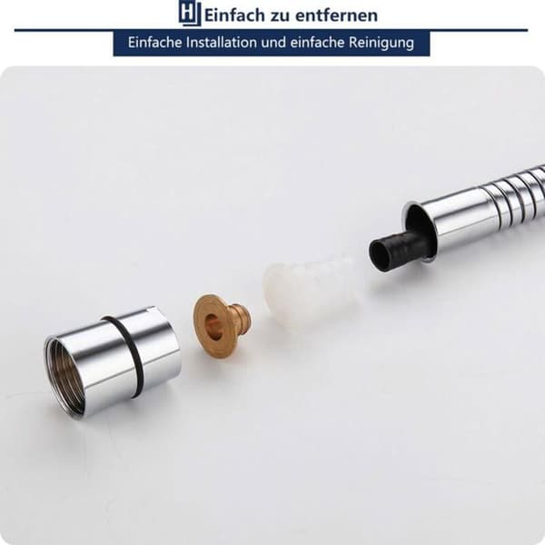3m bruseslange - Rustfrit stål - Anti-twist - Krom